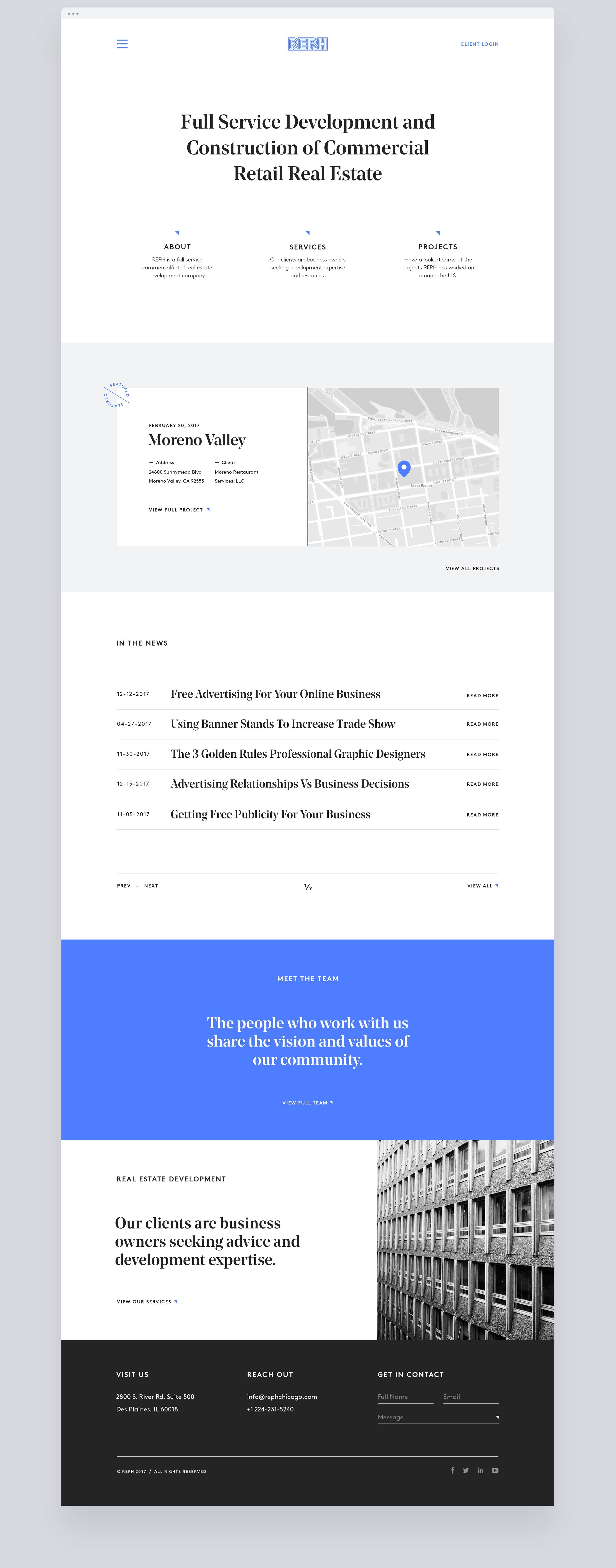 Retail Equity Partners Holdings Homepage Design