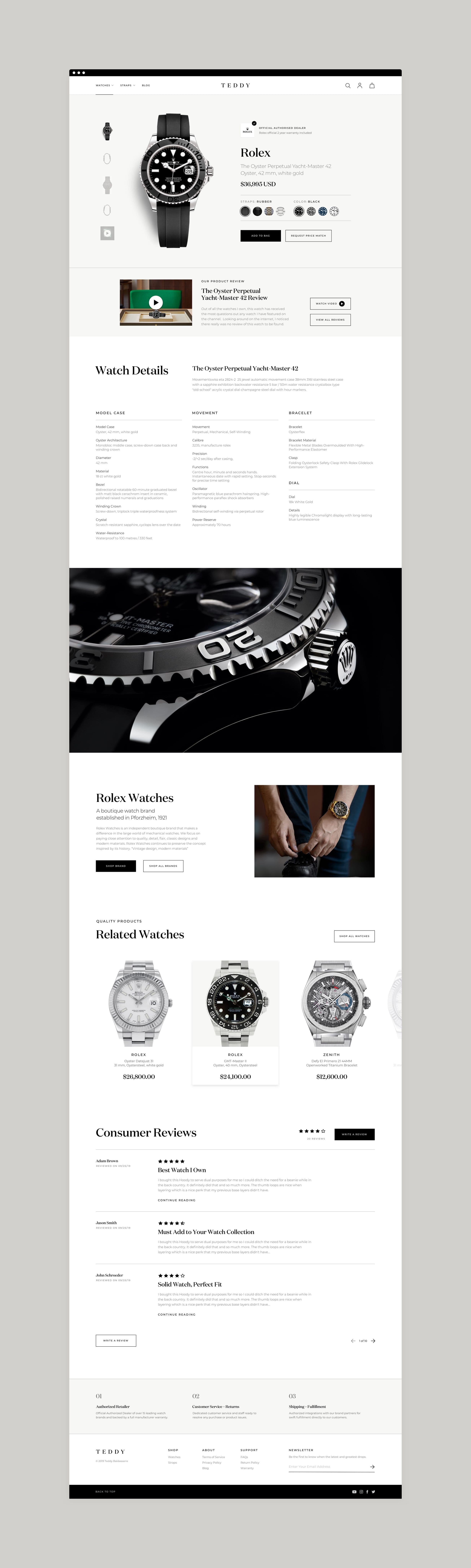 Teddy Baldassarre Product Page Design
